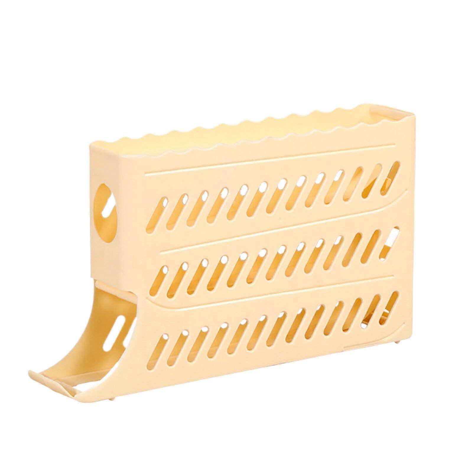 Egg Boxes Refrigerator Storage Box ABS Rolling Egg Storage Box Yellow Kitchen Organization