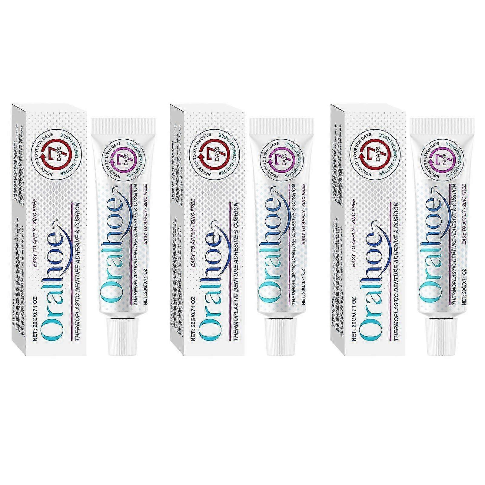 1-3 قطع بالحرارة طقم الأسنان لاصق سوبر وسادة قبضة مقاومة للماء طقم أسنان لاصق كريم لإعادة تركيب أطقم الأسنان المشدودة