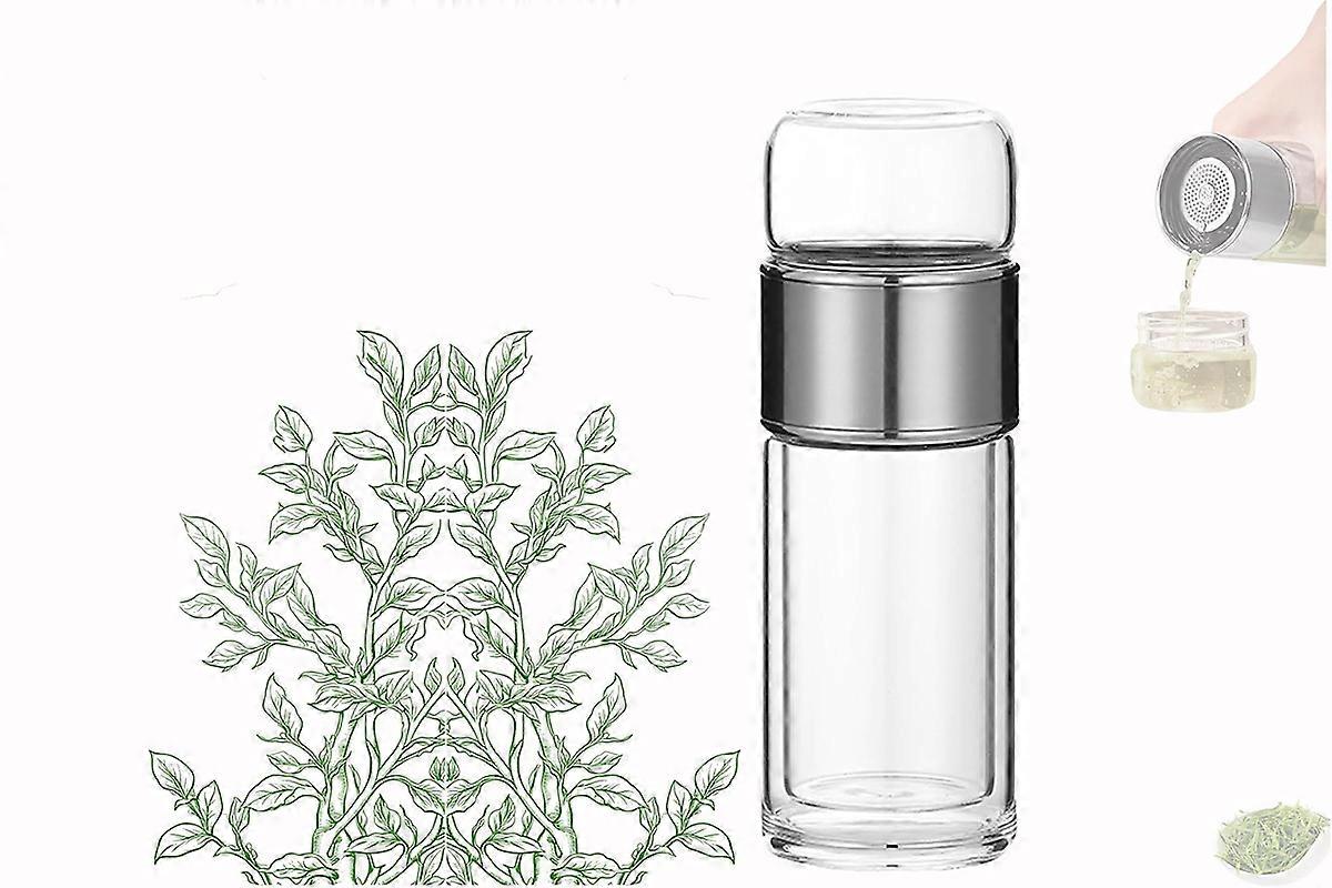 420ml Tea Tumbler Tea Infuser Bottle Double Layer Water