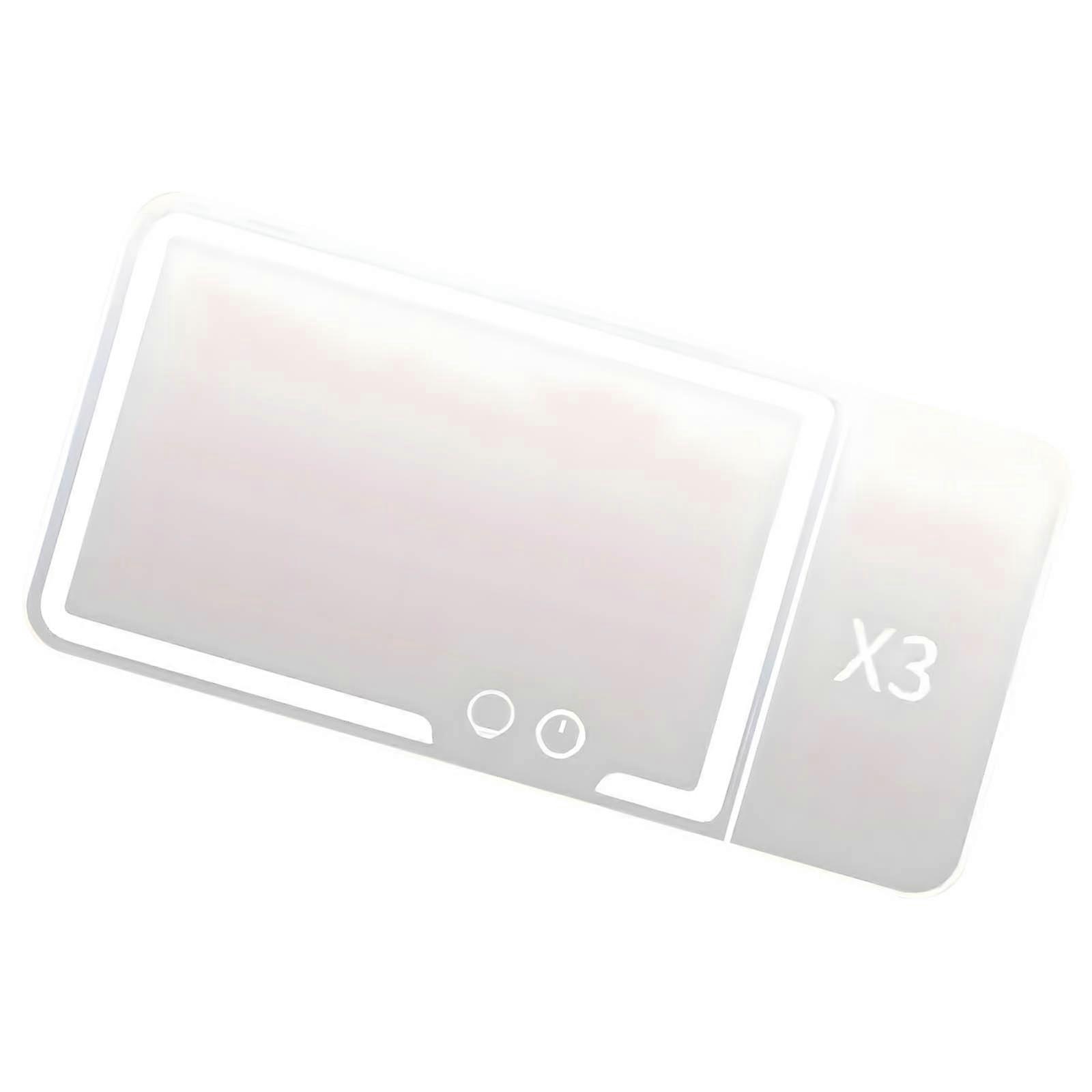 Car Sun Makeup Mirror With Threefold Magnification Flexible LED Lighting Intelligent Touch Control For Precise Cosmetic Application Multicolor