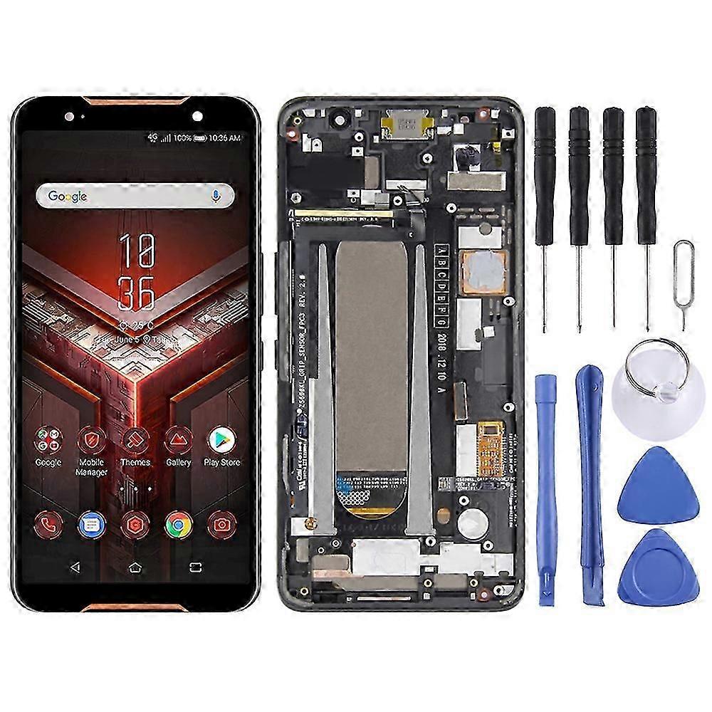 COMPATIBLE LCD Screen for Asus ROG Phone ZS600KL Z01QD Digitizer Full Assembly with FrameBlack)