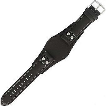Watch Strap 22mm Black Leather Ch-2586 - Lb-ch2586