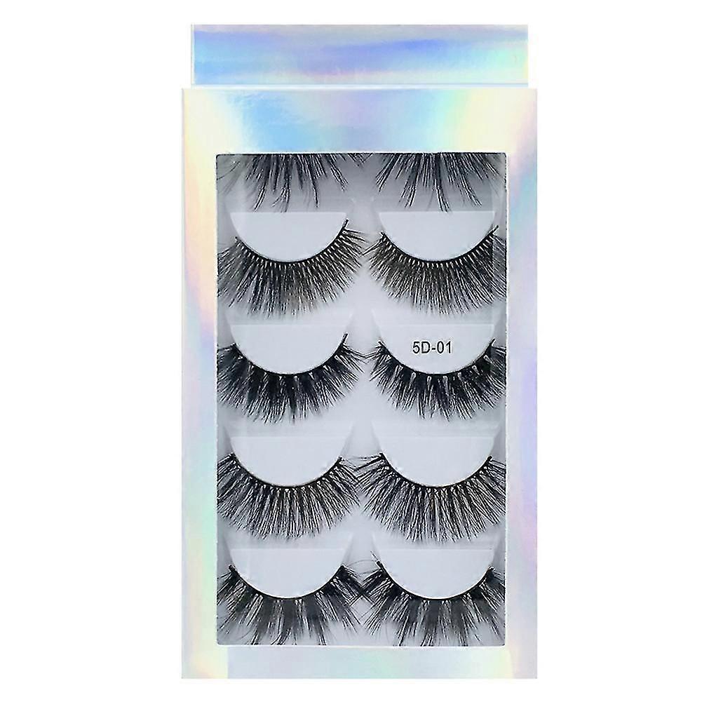 NEW 5Pair 3D Mink False Eyelashes Wispy Cross Long Thick Soft Fake Eye Lashes
