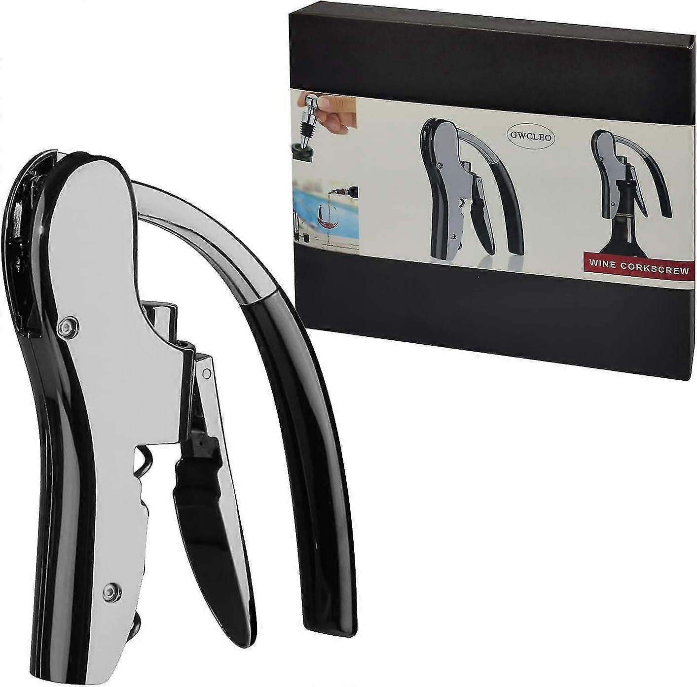 Kompakti deluxe-korkkiruuvi integroidulla vivulla ja kalvoleikkurilla