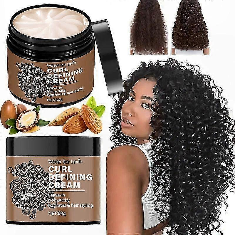 Castor Oil Curling Cream - Curl Enhancer & Frizz Control for Curly Hair, Hydrating Styling Cream
