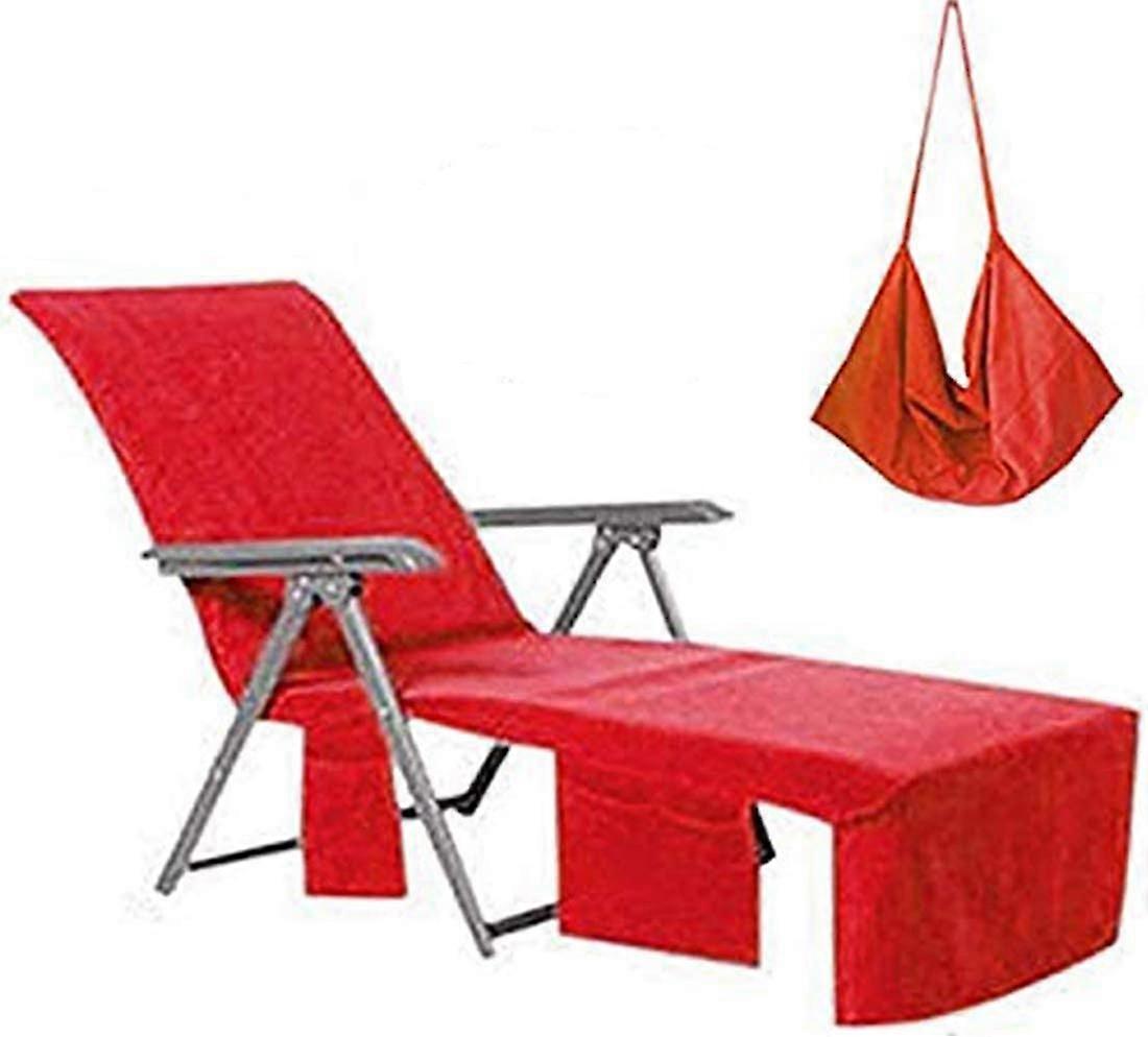 Lenestol Deksel Microfiber Beach Håndkle-rød