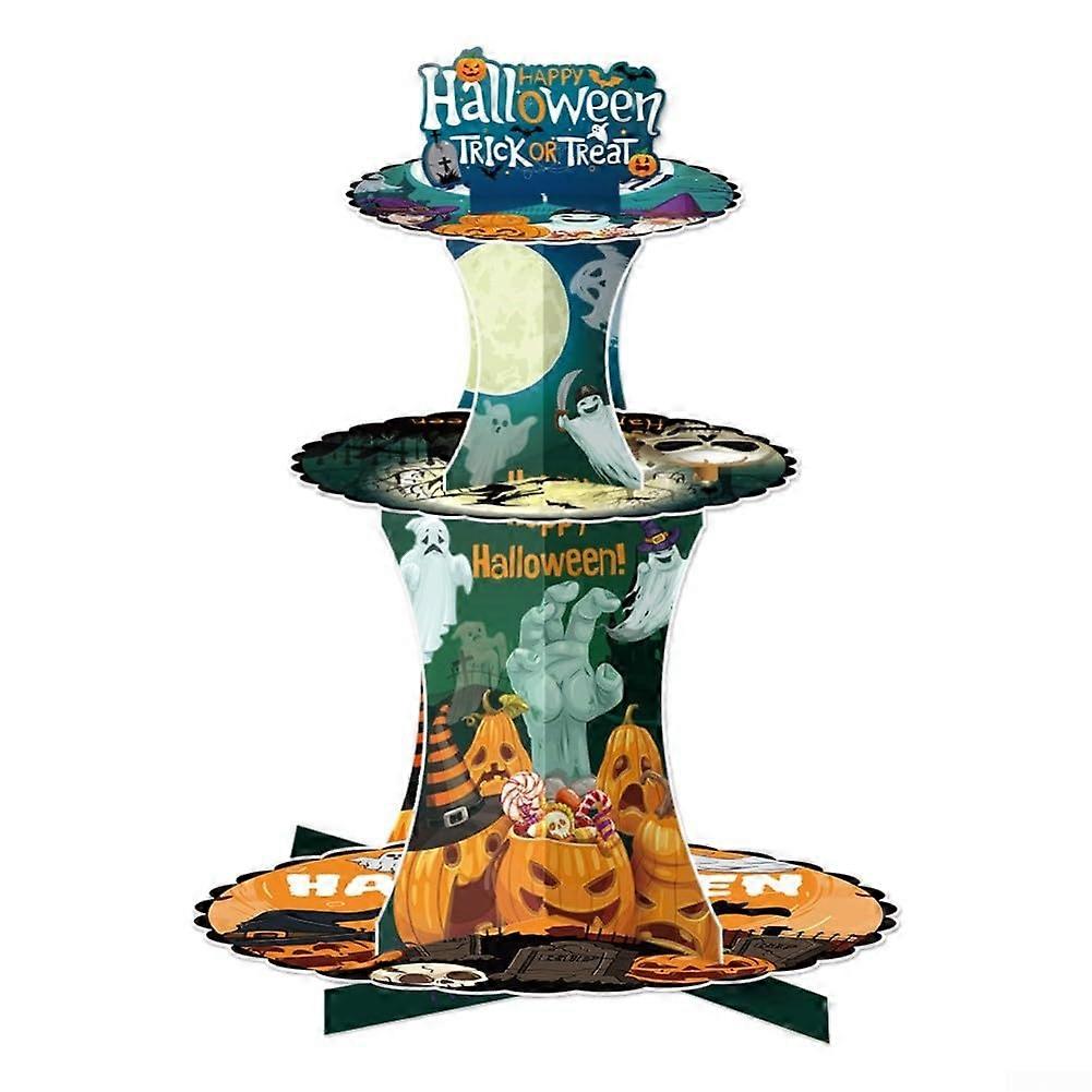 3 Tier For Halloween Cupcake Display Stand Made From Paper Material For Desserts And Party Supplies Desktop Display