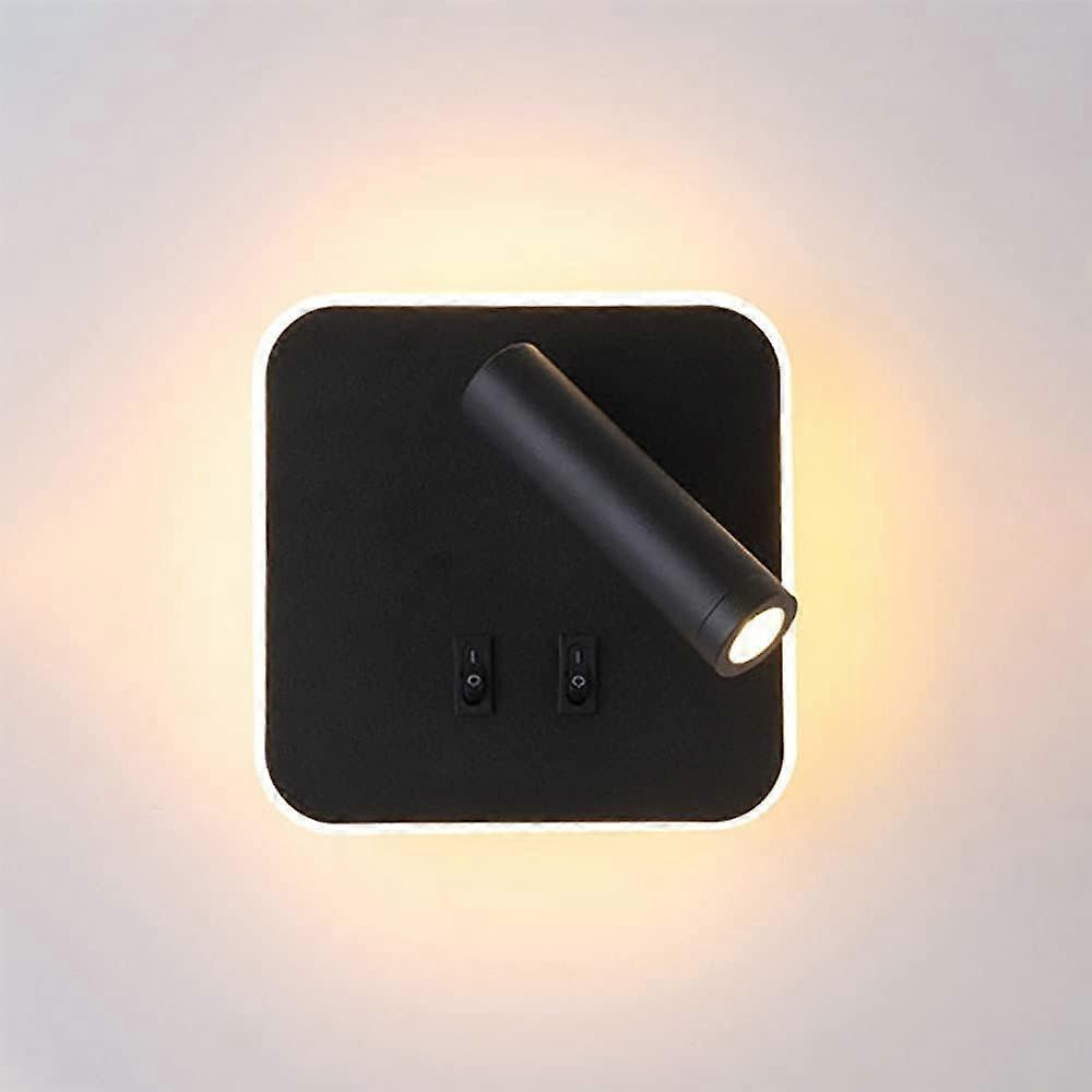 LED Wall Spot Light Adjustable Rotatable Sconce Hardwired Wall Lamp With Switch 6000K White Reading Bedside Lamp
