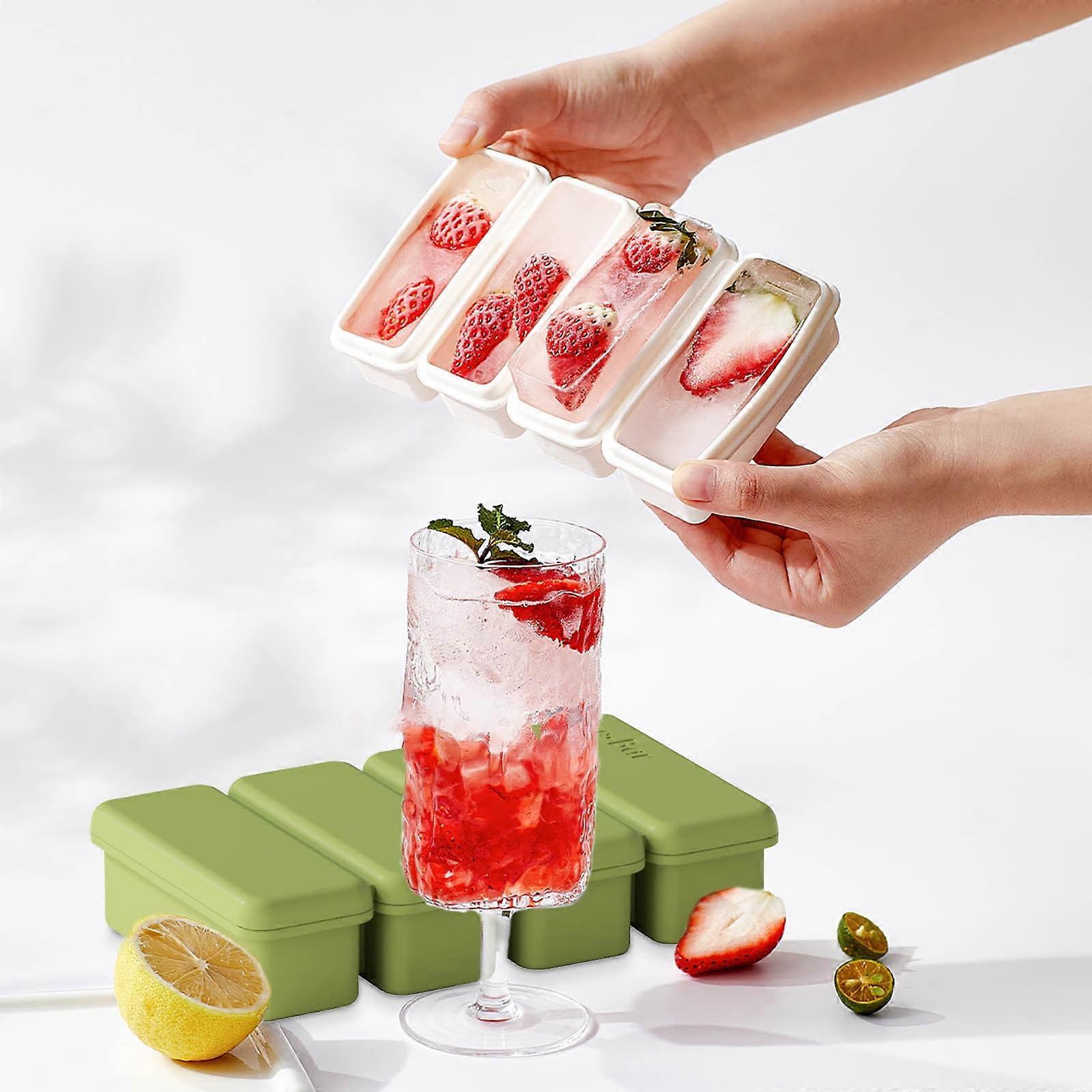 Long Ice Mould With Large Capacity Ice For Household Ice Storage Ice Making Pressing With Lid Refrigerator For Freezing Ice Cubes