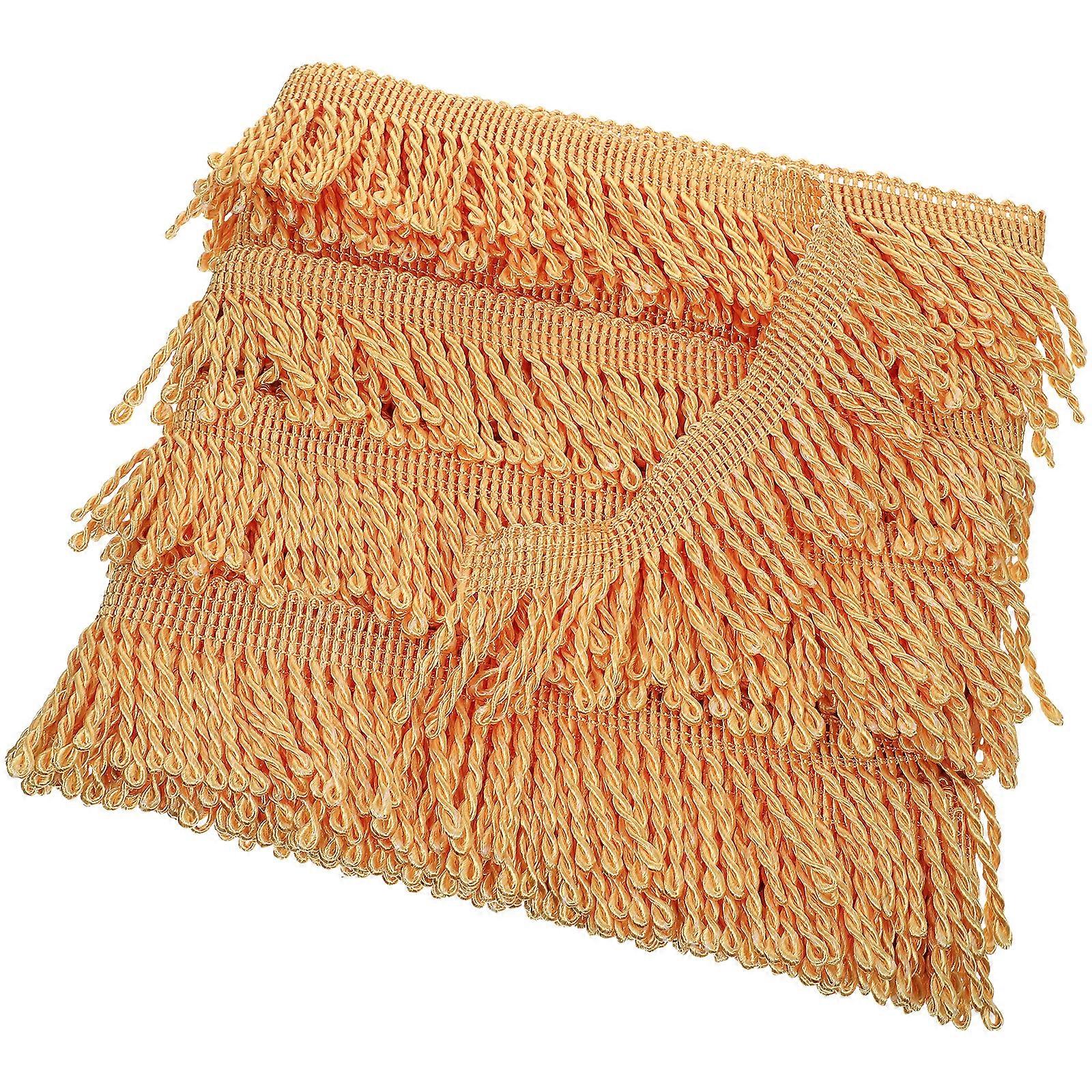 3 Rolls of Tassel Fringe Trim Adornment Polyester Curtain Trim Fringe Tassel Sewing Accessory
