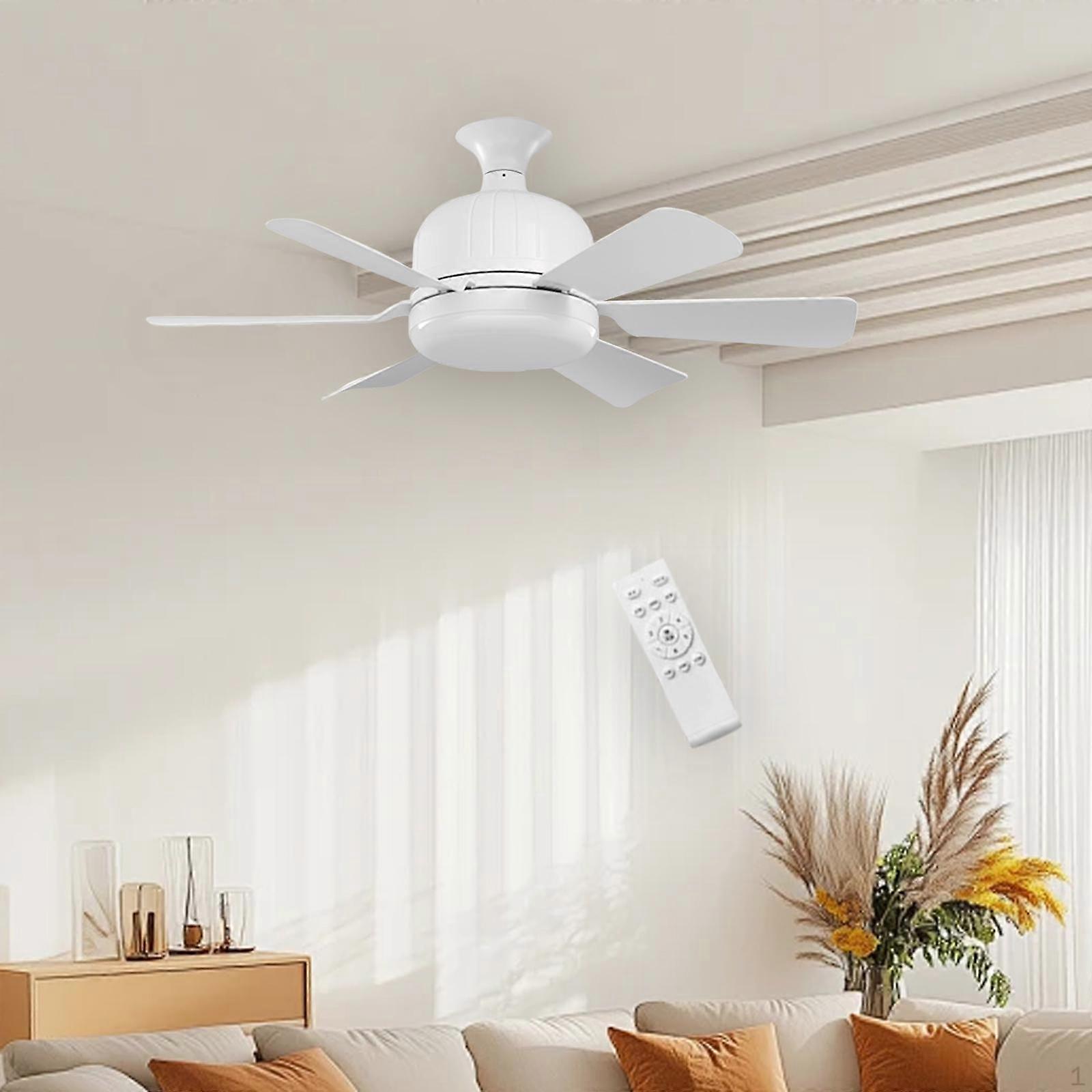 E27 Base Fan Light with Remote Control, 3 Speeds Adjustable Quiet Color Temperature Dimmable