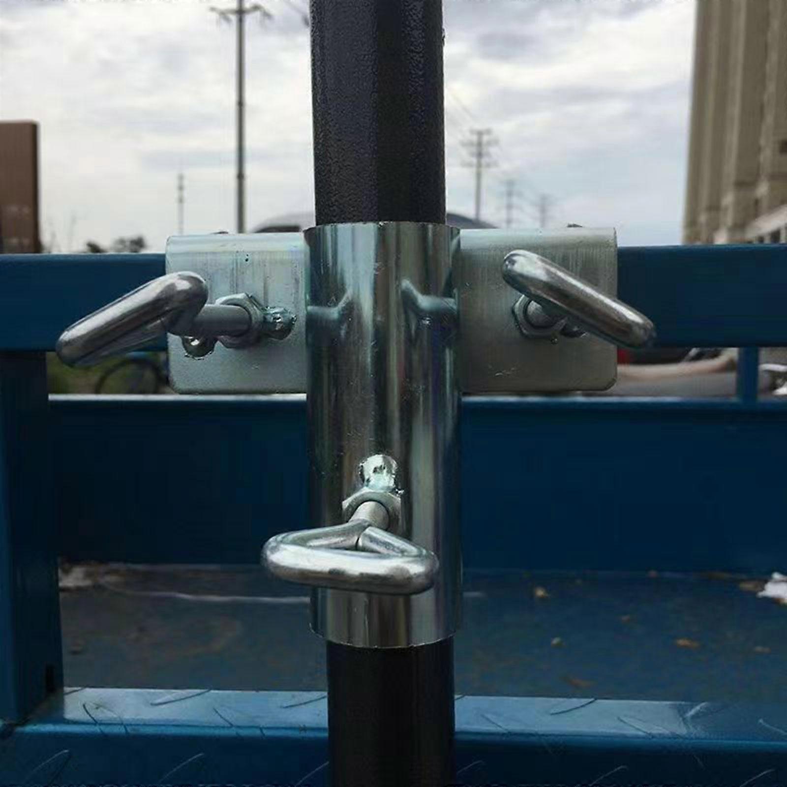 Patio Umbrella Clamp Holder Deck Stand Multipurpose Silver Parasol Fixed Clip