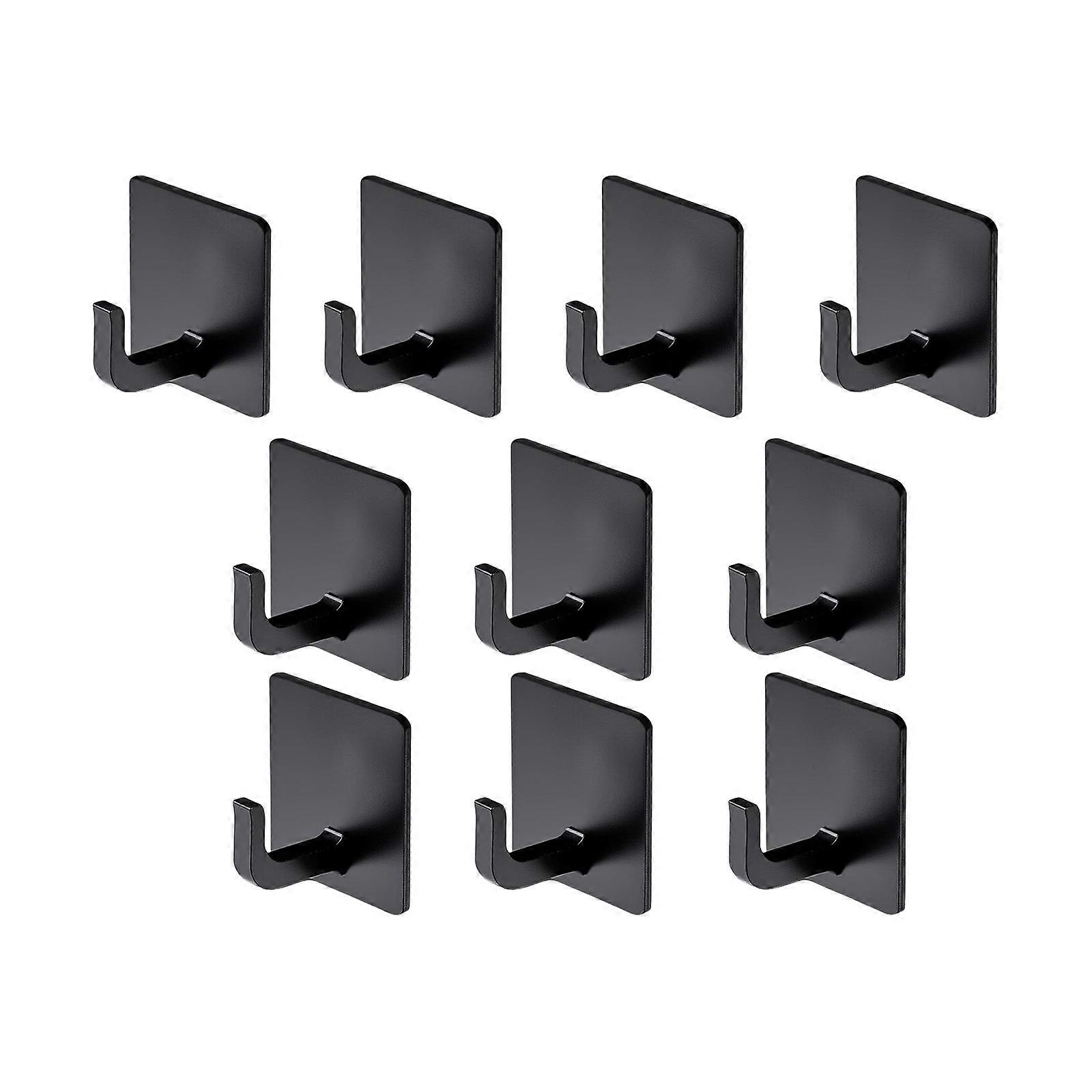 10Pcs Aircraft Aluminum Adhesive Hooks Rustproof Bathroom Hooks Drillless Mounting 1.77 Inch Compact Design 15lb Weight Limit For Tile Glass