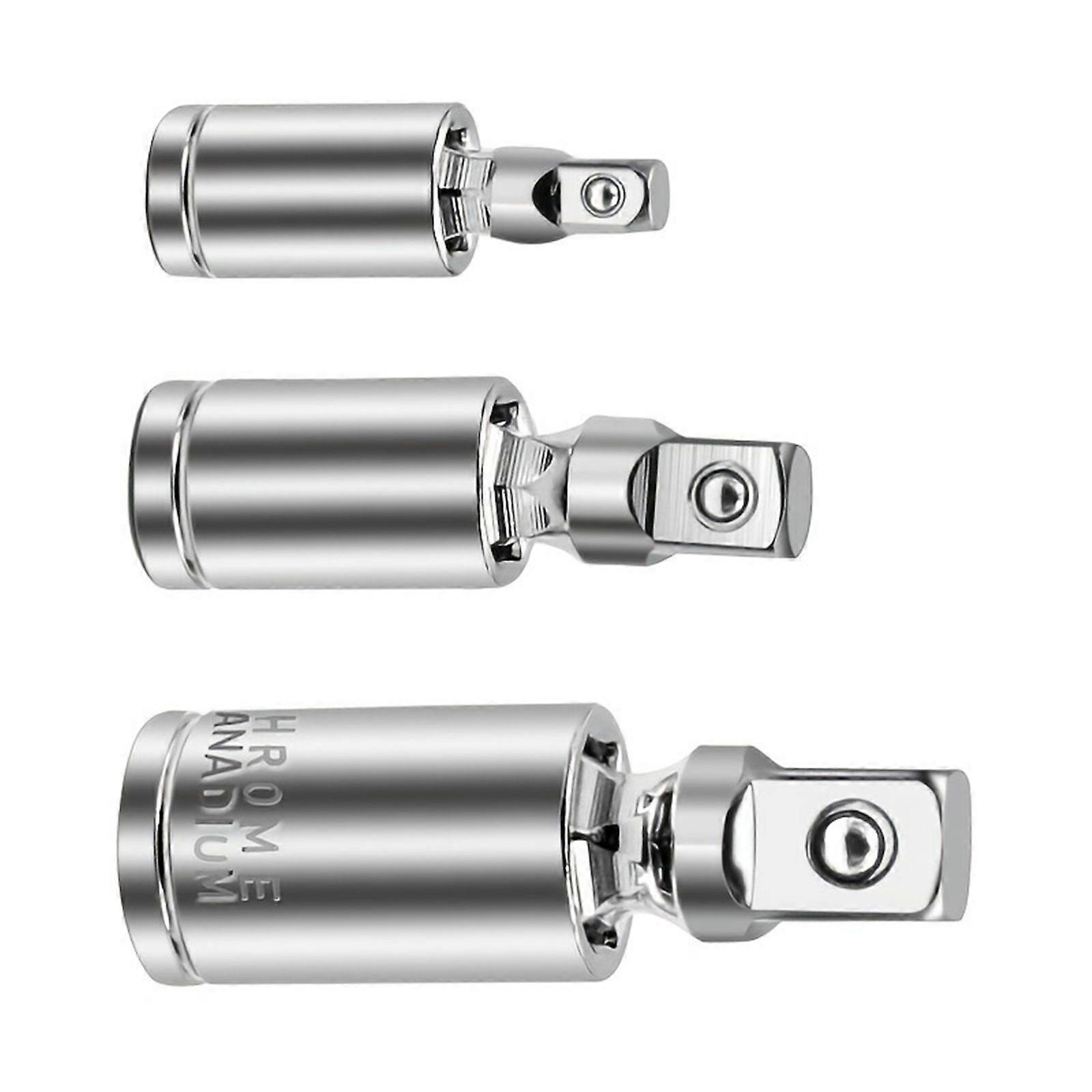 3Pcs Universal Joint Socket Set High Strength 40Cr Steel Ratcheting Mechanism For Tight Space Professional Repair Tool Multicolor