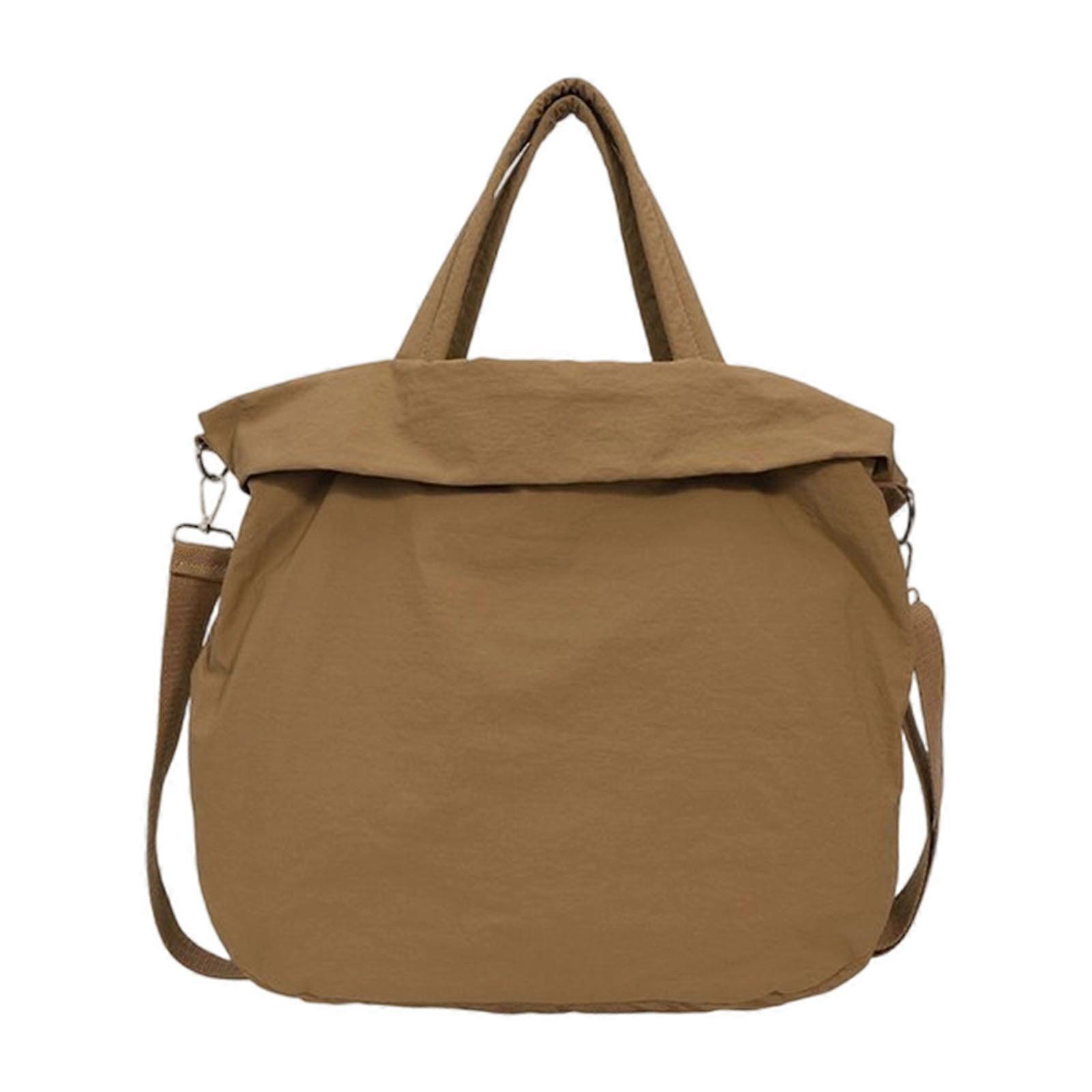 Functional Oxfords Fabric Crossbody Shoulder Bag For Men And Women Adjustable Strap Comfortable Commuters Essential  Brown