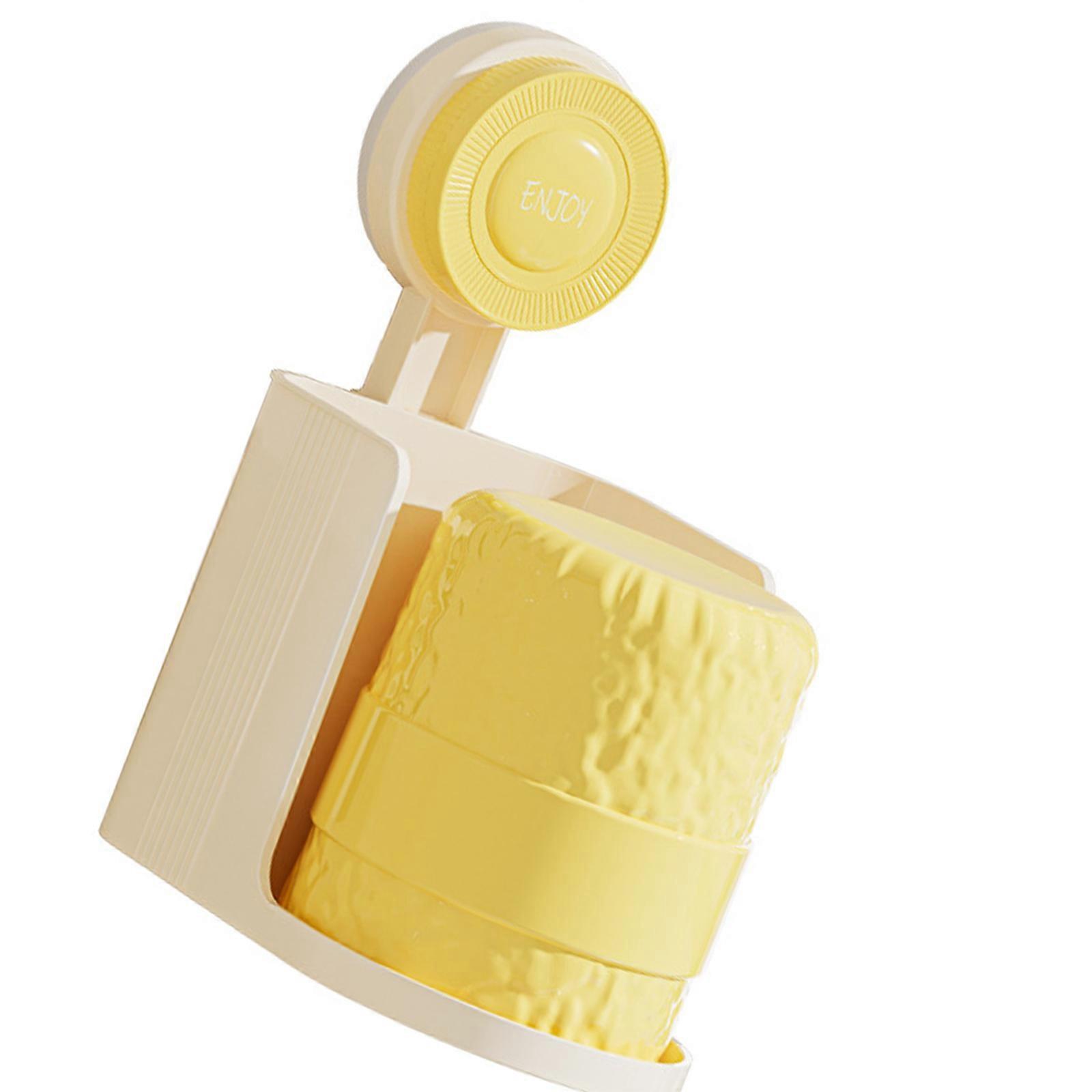 Wall Mounted Toothpaste Rack with Drainages System Not Drilling Required Bathroom Kitchen Space Savers  Yellow