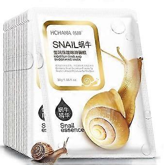 10 piezas de caracol Mascarilla facial hidratante Reposición Control de aceite Mascarillas de sábanas de cara tierna Mascarilla facial Cuidado de la piel Cosméticos coreanos