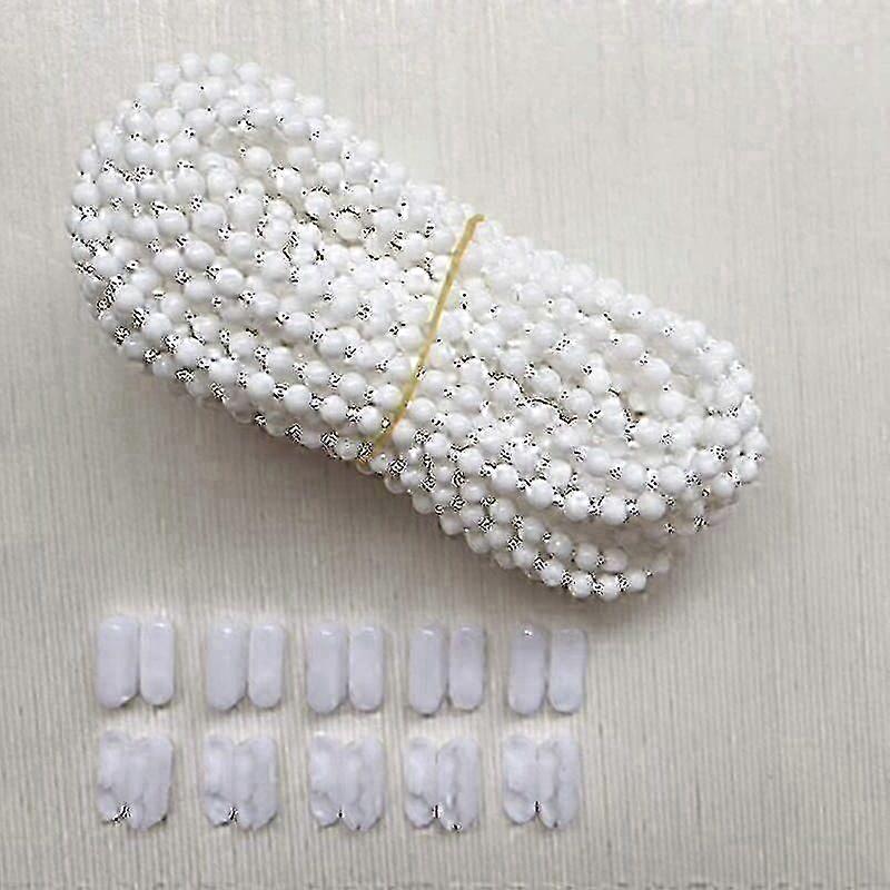 10 Meters Blind Chain with 10 Connectors, Cord for Vertical Venetian Roller Blind, Replacement Parts, (White) z
