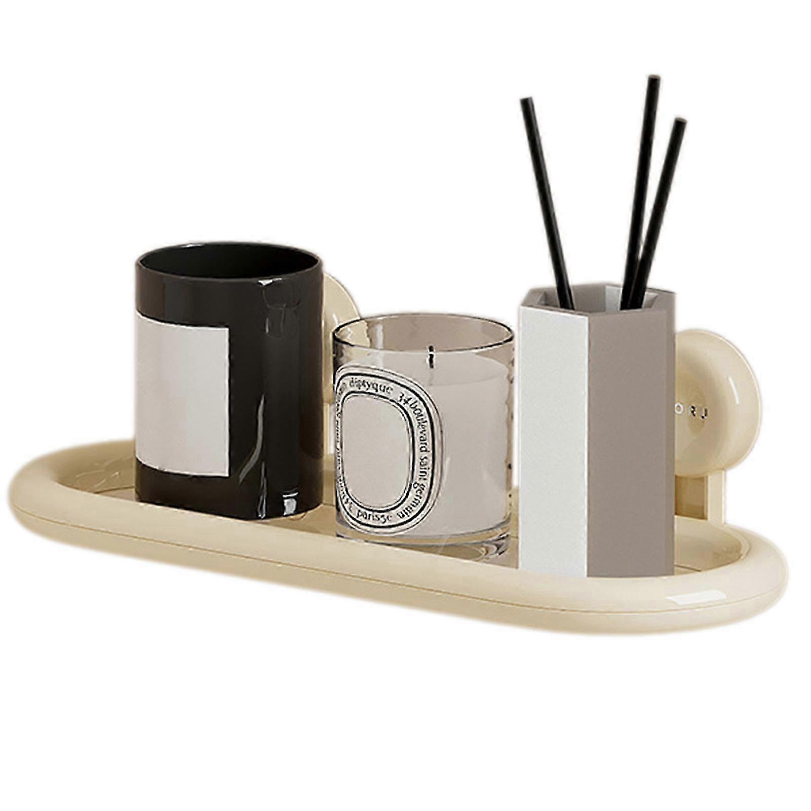 Wall Mounted Shampoo Holder With Suction Cups Efficient Drainage System Home Accents