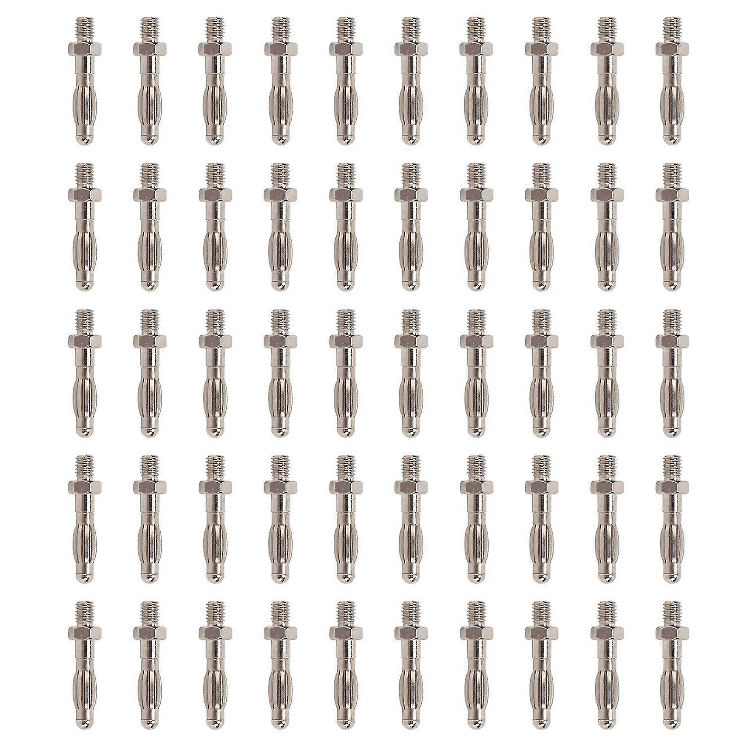 50Pcs Banana Plugs Hex Thread High Accuracy Good Transmission Performance Connectors Electronic Test