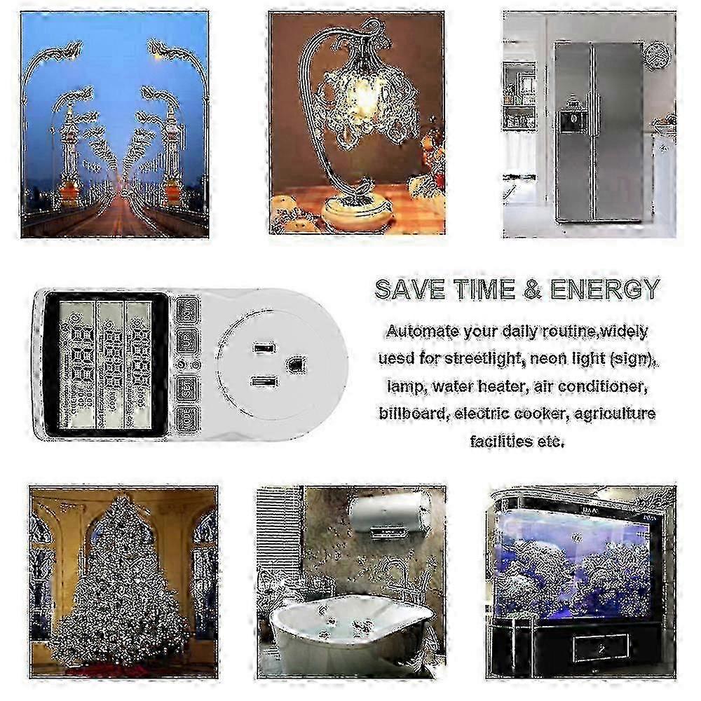 EU Plug Thermostat with Digital Temperature Control Timer Switch and Heating/Cooling Sensor Probe Outlet