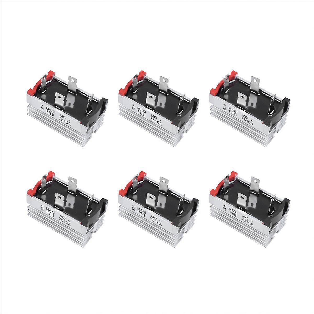 6X Aluminum Heatsink Base Single Phase Bridge Rectifier Diode 75A 1000V