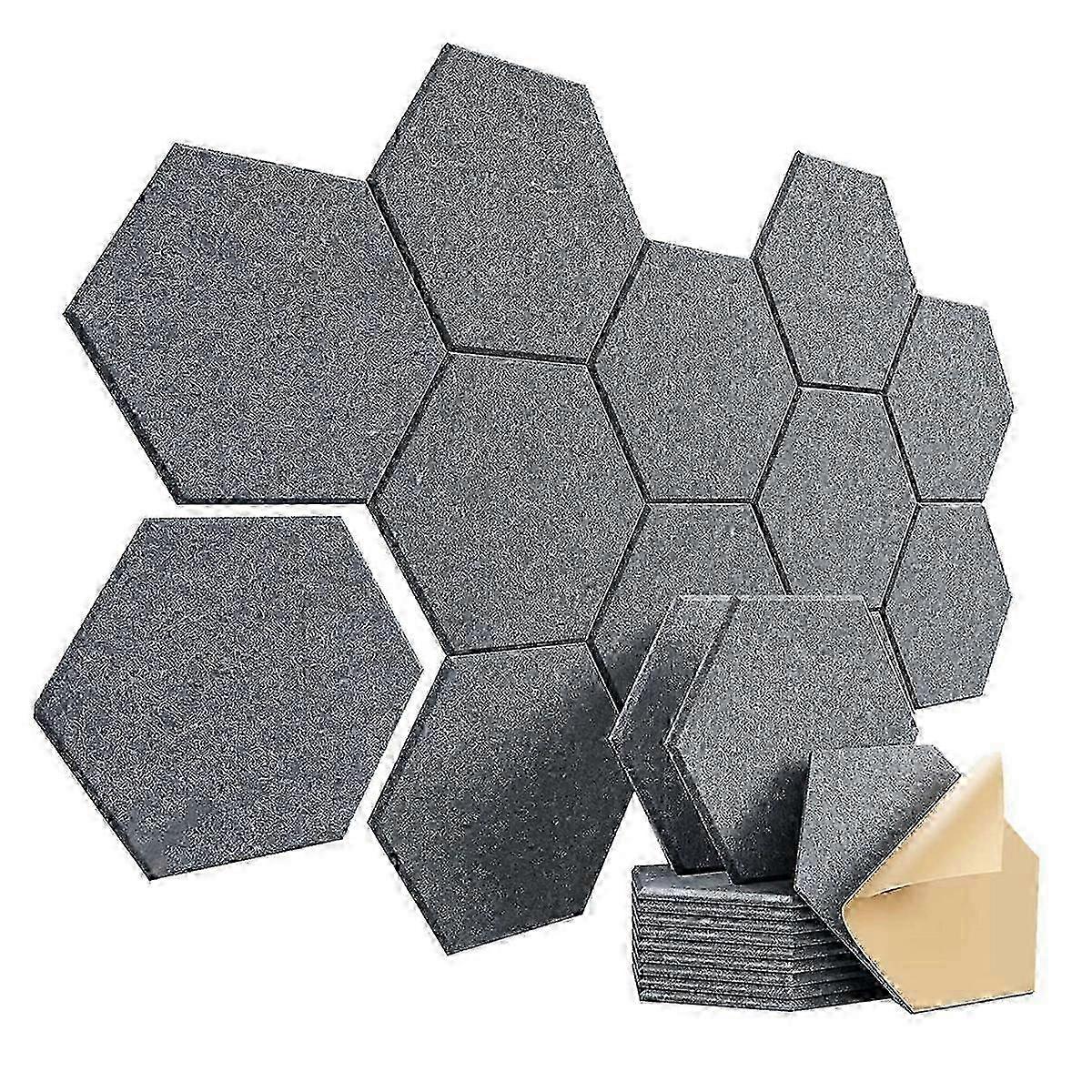 12Pcs Self-Adhesive Sound Proof Foam Acoustic Panels,12X10X0.4In Hexagonal,Reduce Noise and Elimina bs