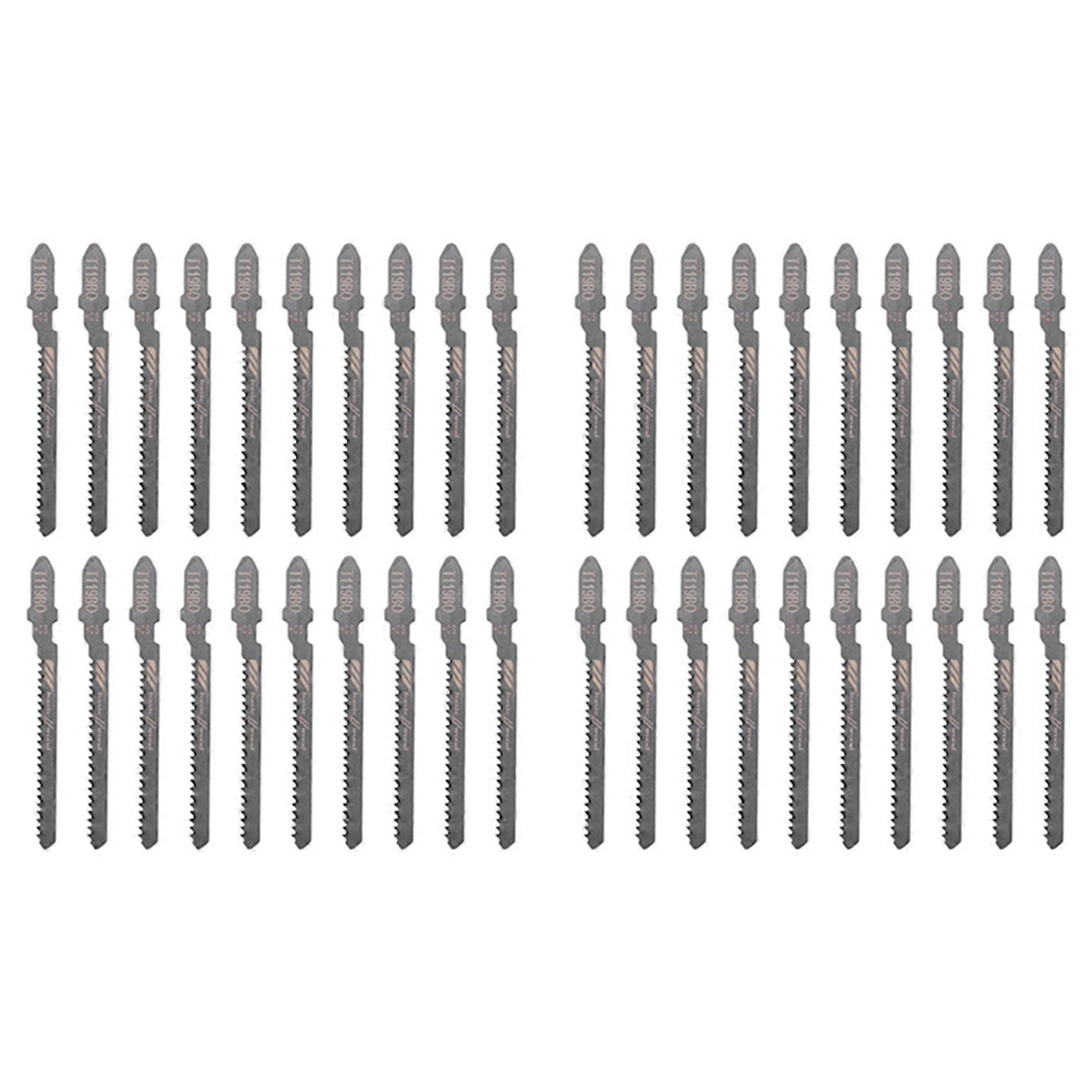 40-Piece T119BO 12 TPI Assorted T-Shank Scrolling Jig Saw Blades Set for Precision Cutting Wood