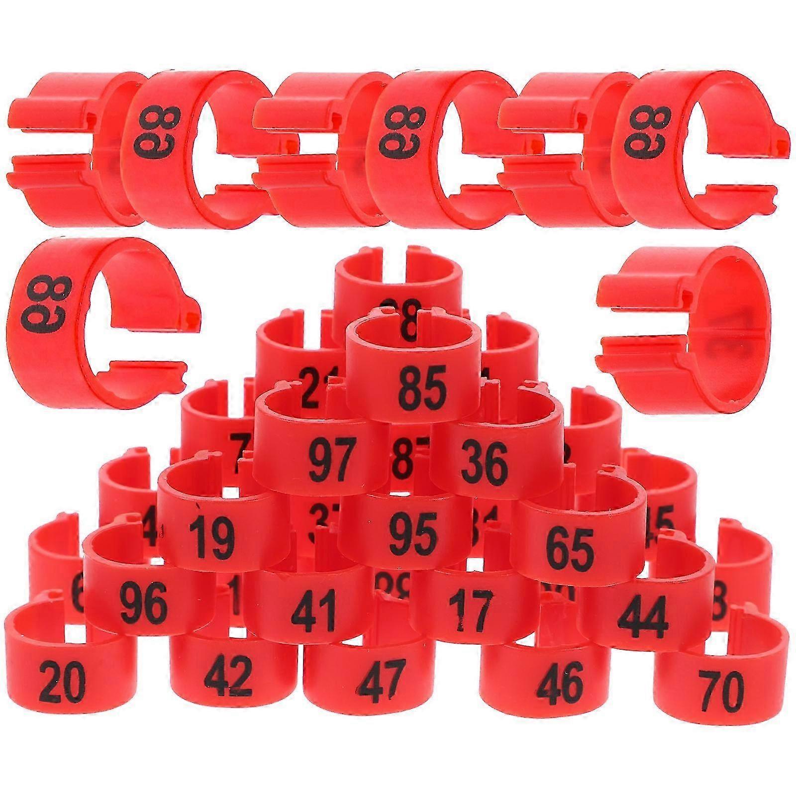 Pigeon Leg Rings Numbered Identification Plastic Bird Bands 100pcs