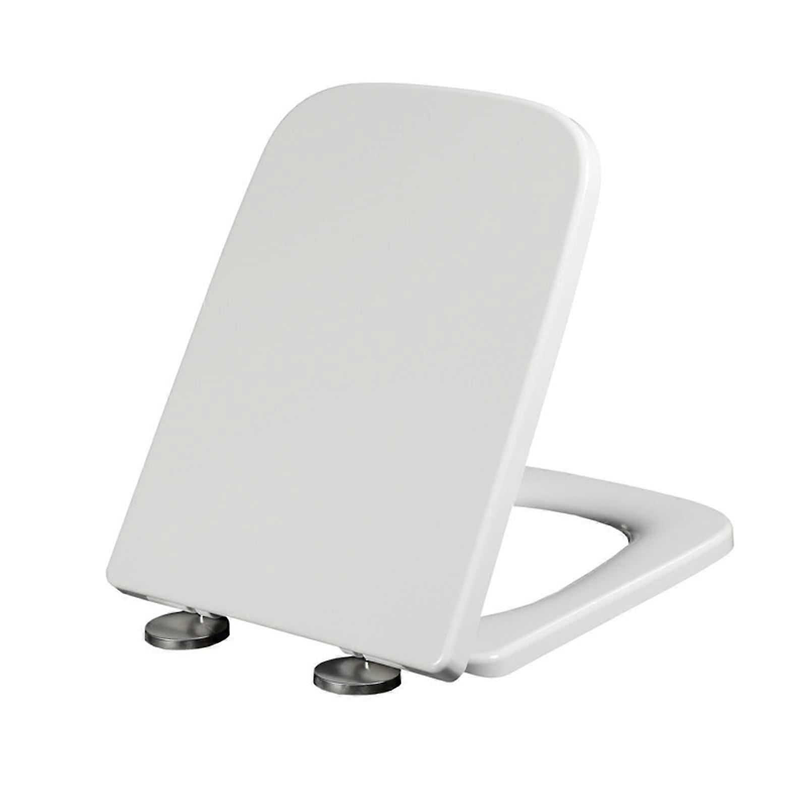 Square Elongated Toilet Seat Soft Close with Quick Release and Adjustable Hinges, Easy Install