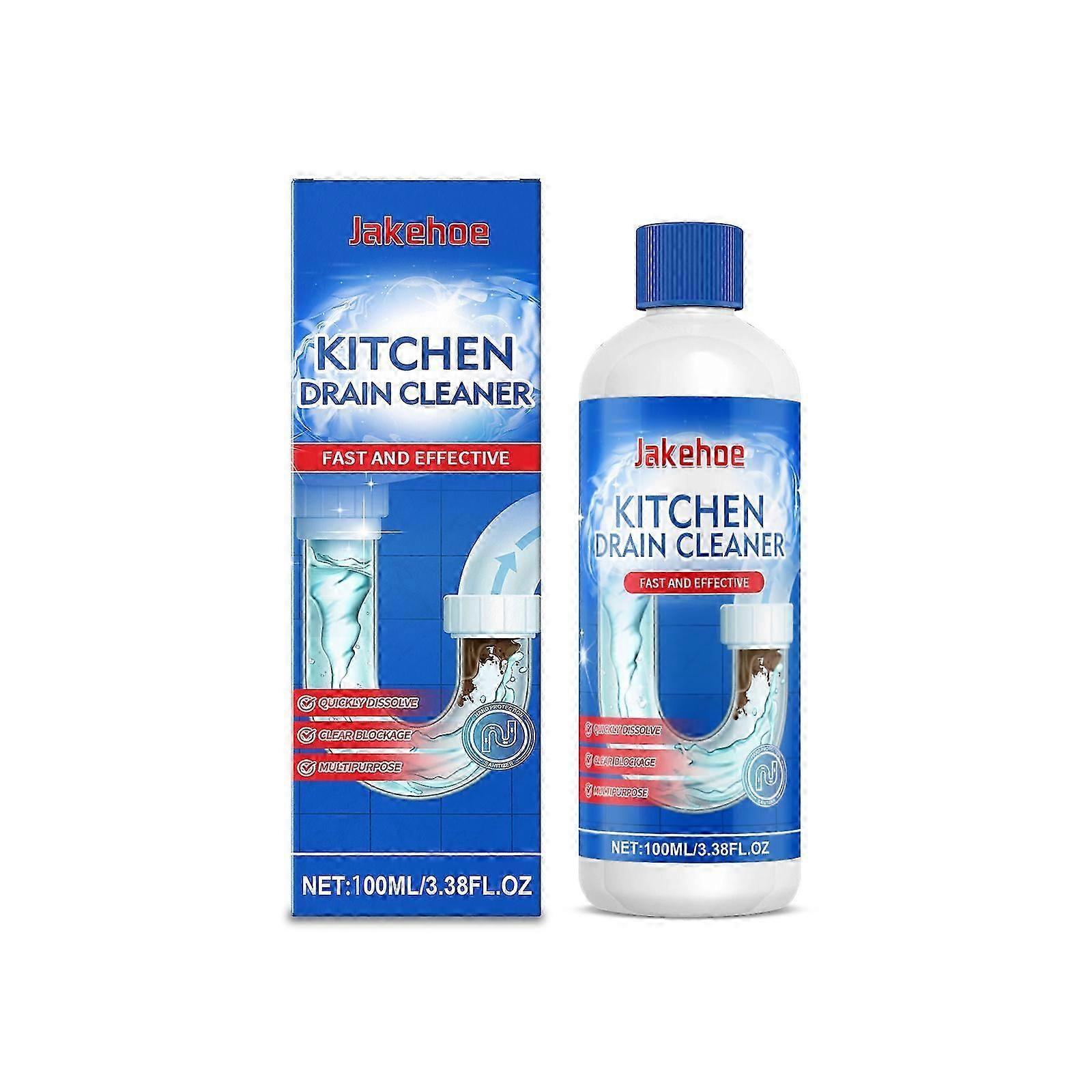 Kitchen Drain Opener - Powerful Hair & Grease Remover, 100ml, Easy to Use, Fast Clog Dissolver
