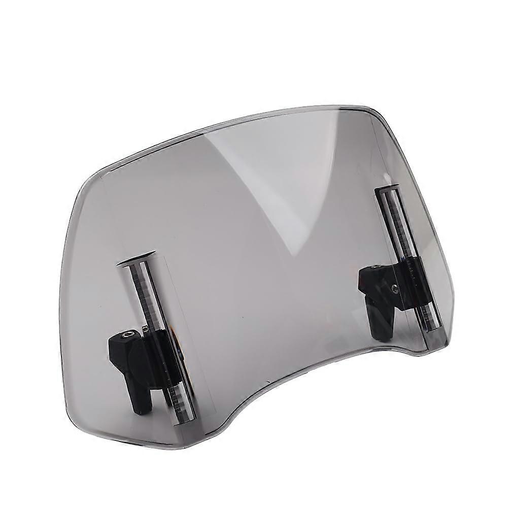 Universal Motorcycle Windshield with Adjustable Spoiler, Scratch Resistant Gray Touring Screen