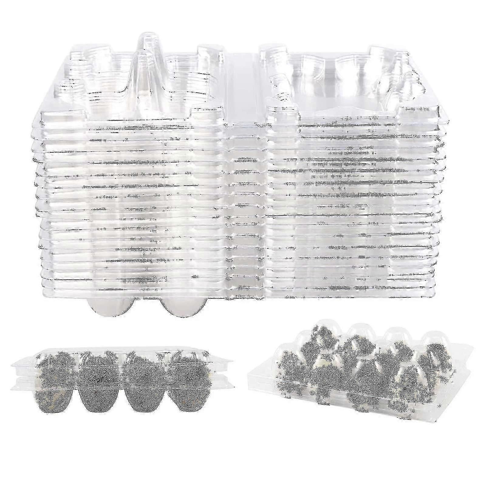 100pcs 12 Grids Quail Egg Box Reusable Quail Egg Cartons Egg Stora Box Transparent Frid Stora Box Mini Egg Dispenser With Lid For Refrirator Tw