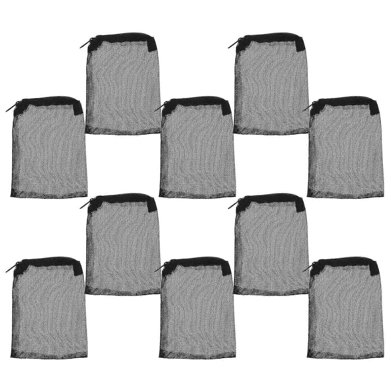 Reusable Fish Tank Filter Mesh Bag with Zipper 10Pcs for Aquarium