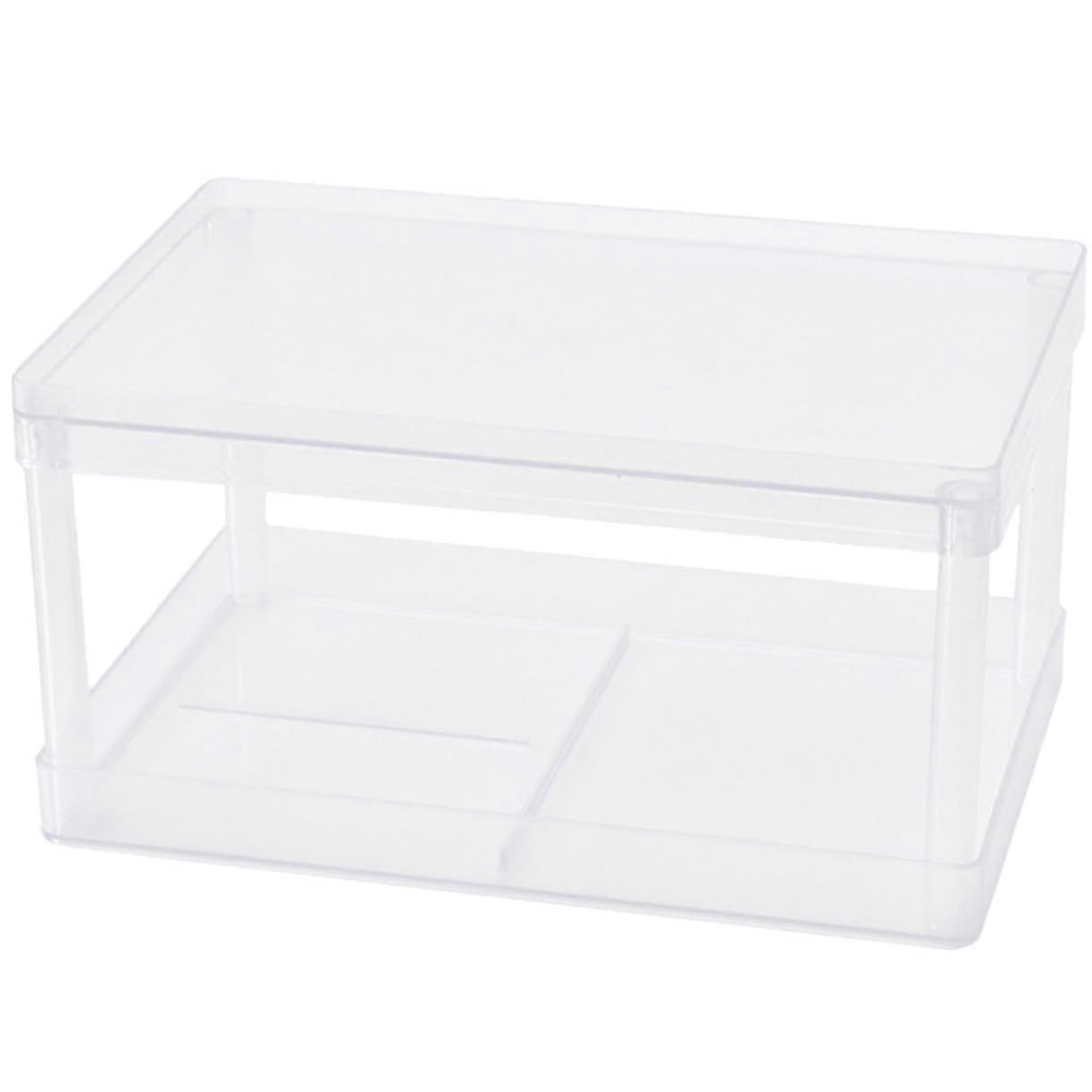 Double Layer Makeup Organizer with Detachable Cosmetic Storage Rack for Desktop Space Saving
