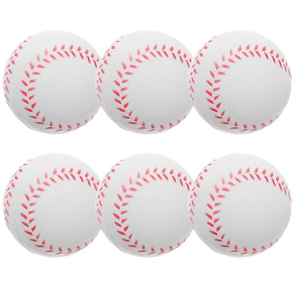 6 White PU Foam Baseballs for Kids Indoor Practice Set Safe and Lightweight for Beginners