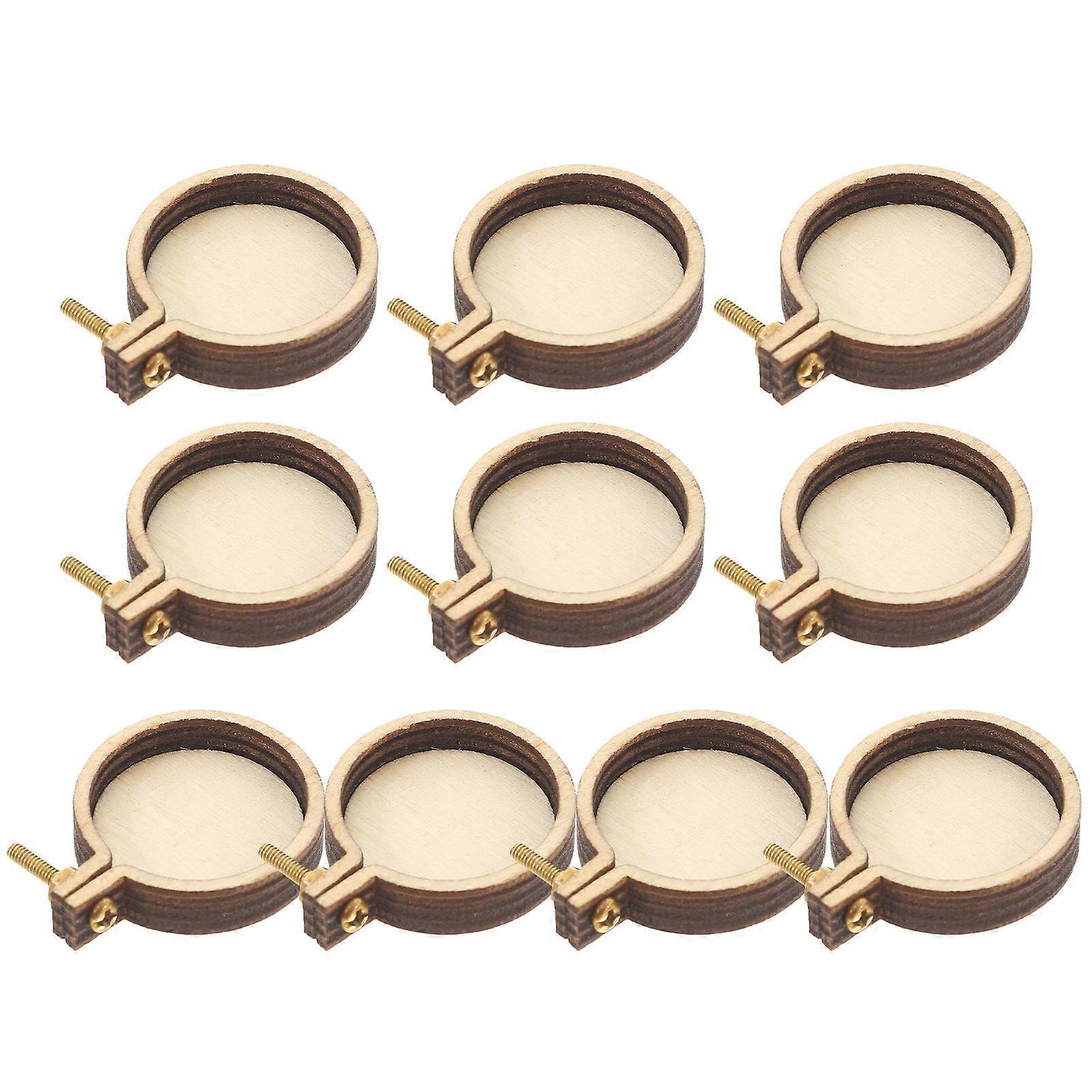 Tiny Embroidery Rings Wooden Mini Hoops for Decoration 40Sets