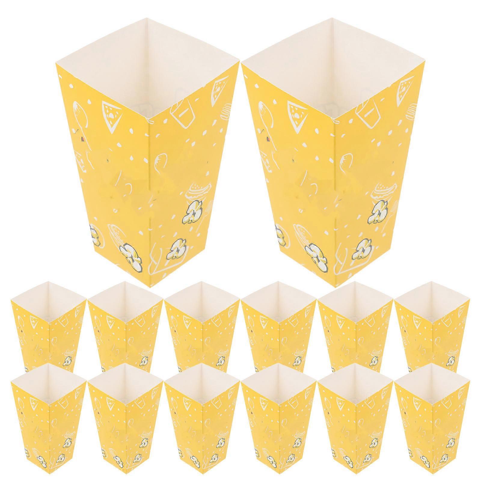 Popcorn Boxes for Storage Use Paper Yellow Popcorn Box 50Pcs Containers