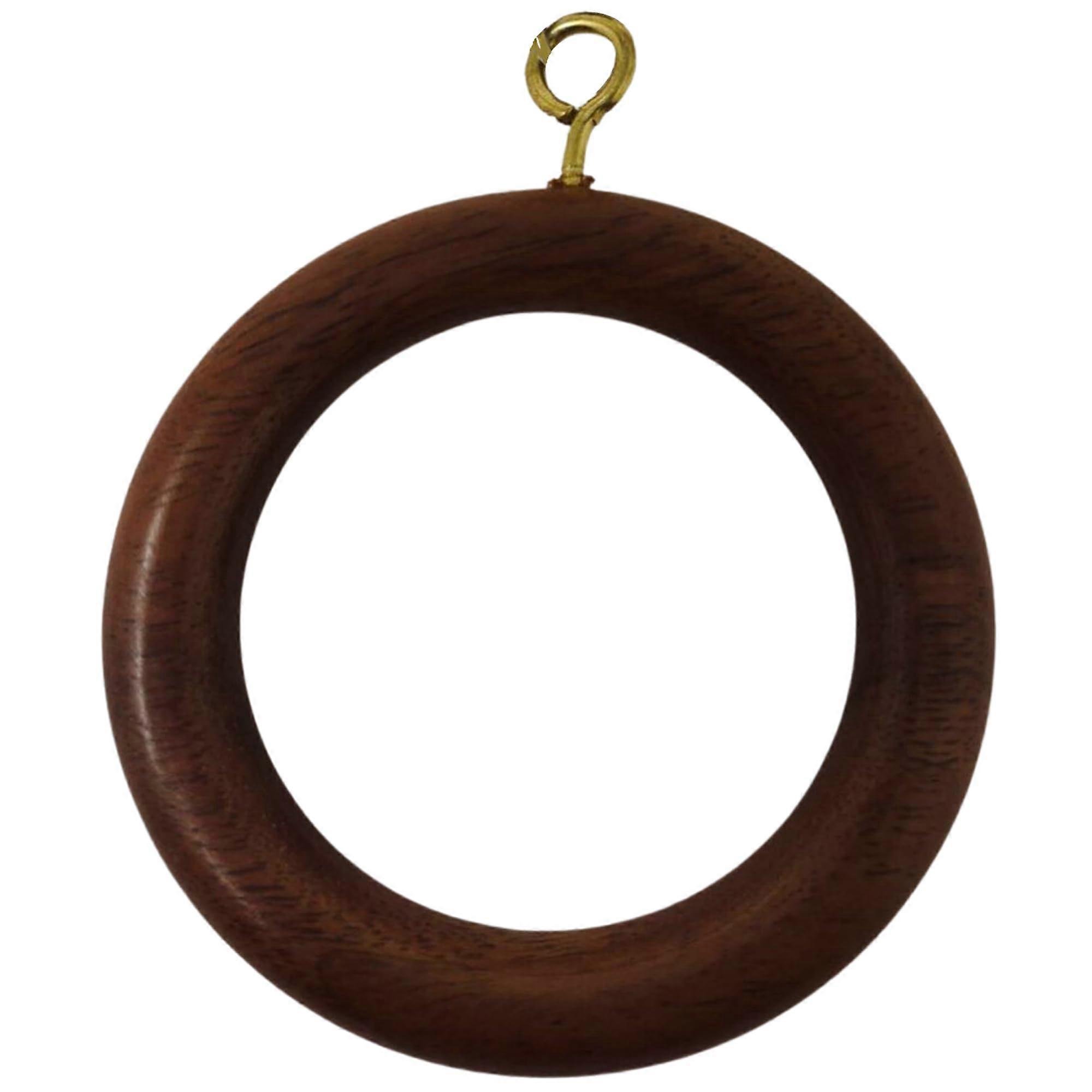 Wooden Curtain Rings with Clips for 1.5 to 2.2 Inch Rods, Smooth Glide Design, Set of 12