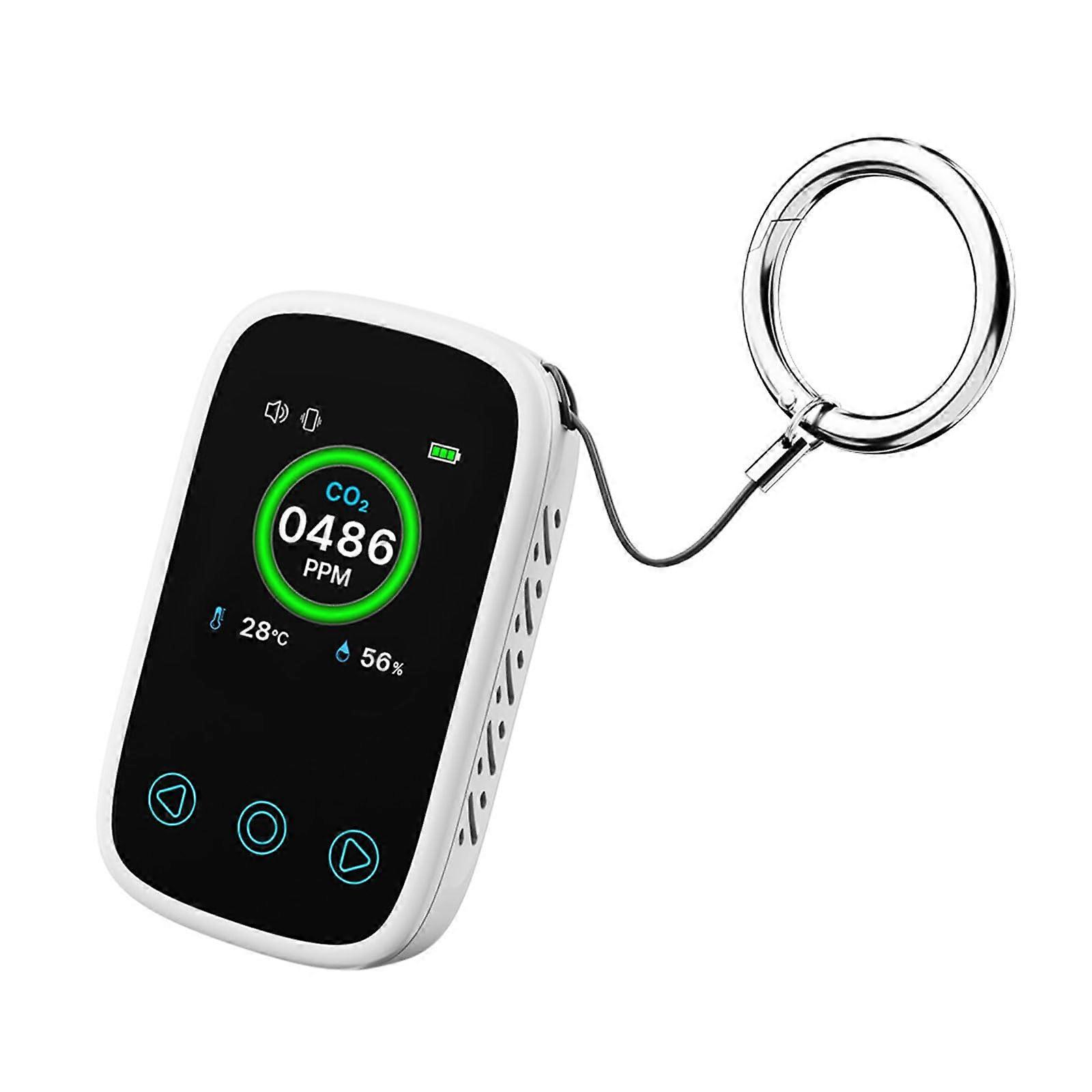 Portable CO2 Detector with Temperature and Humidity Sensor, Rechargeable Carbon Dioxide Monitor for Camping and Travel