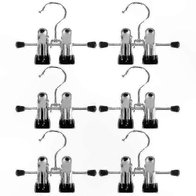 6-Pack Multi-Function Metal Hangers for Clothes and Trousers with Drying Rack Feature