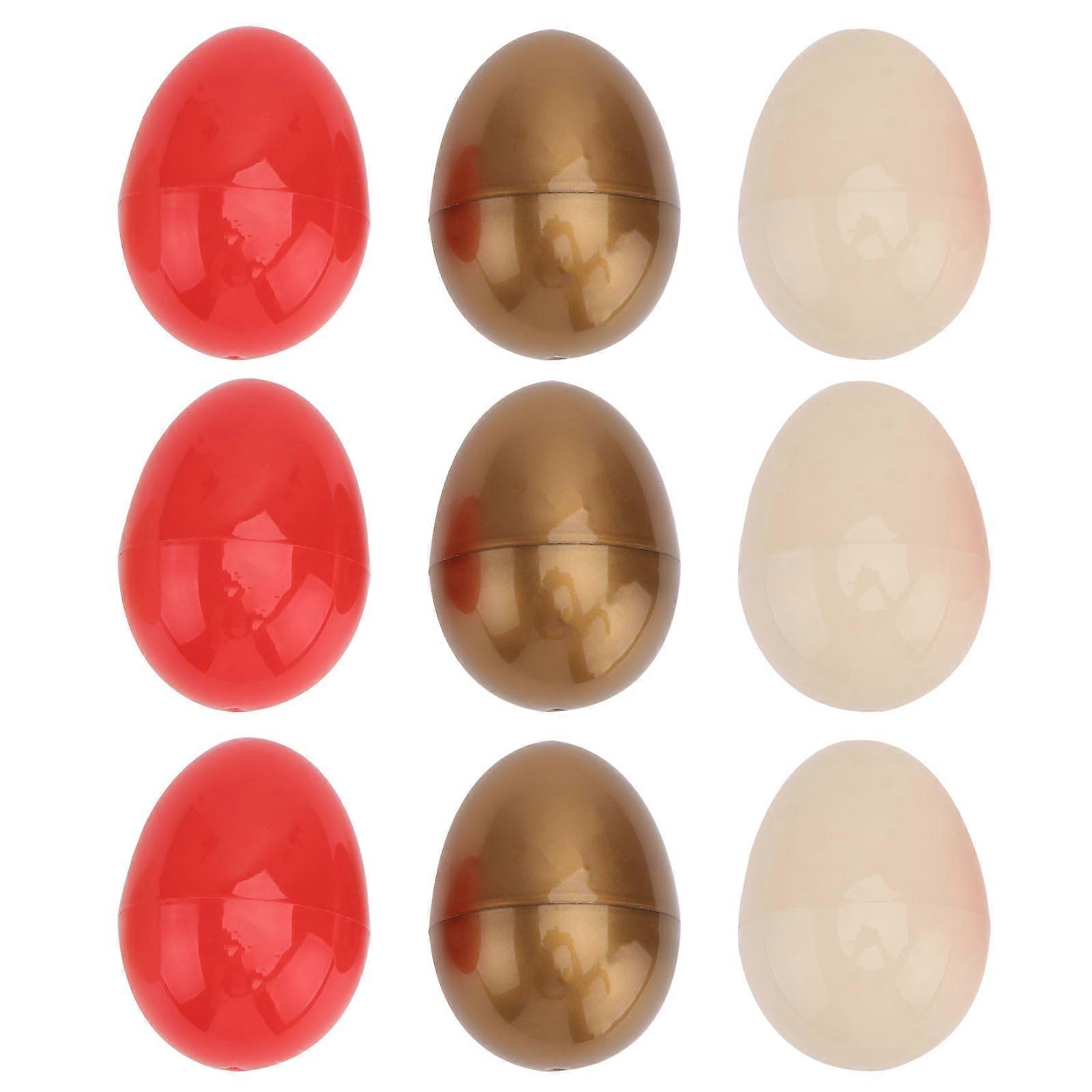 Easter Eggs Plastic Empty for Children 9Pcs Assorted Color