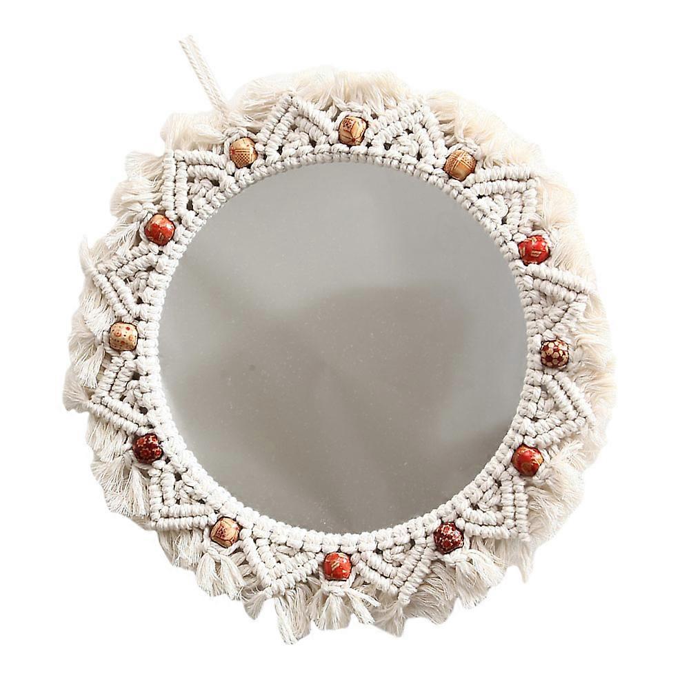 Wall Hanging Mirror Macrame Wall Mirror for Makeup 1Pcs Decorative