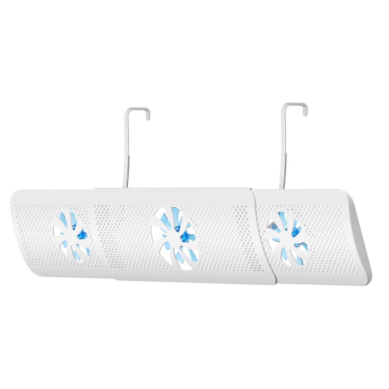 AC Vent Deflector Adjustable Width with 3 Fans for Home Car Office RV DualDirection Airflow