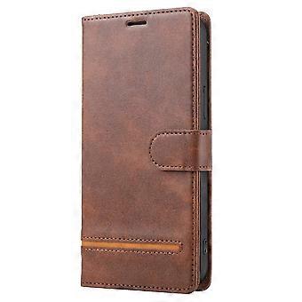 Case For Iphone 13 6.1 Brown Horizontal Line Classic Leather No736