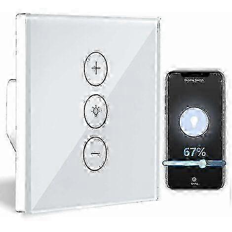 Dimmer, Percentage Function WiFi Light Dimmer with Timer Function, WLAN Voice Control Recessed Light Dimmer 25-26