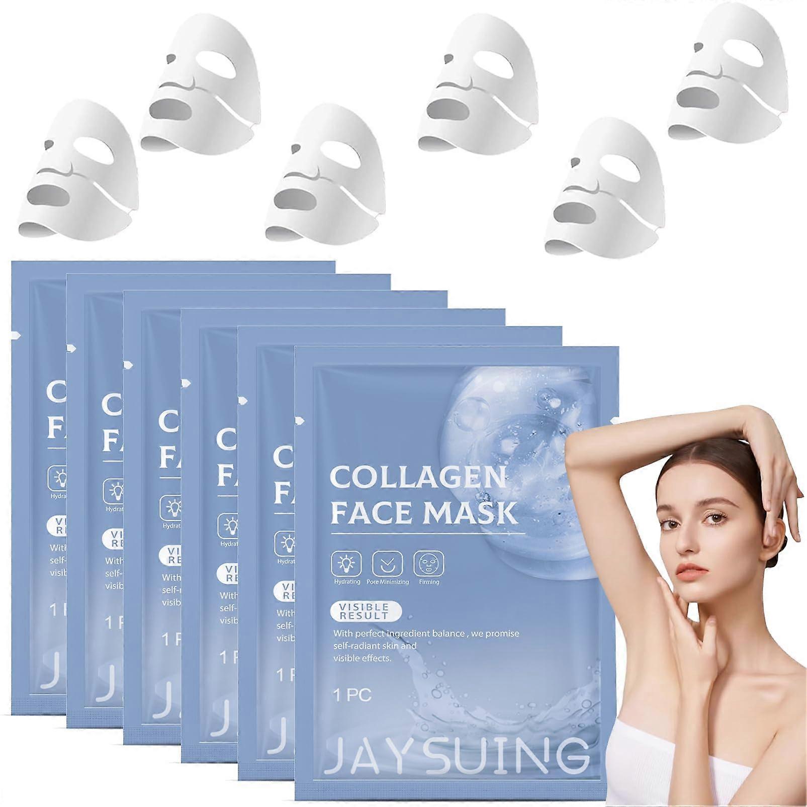 6Pcs Korean Collagen Face Mask for Deep Hydration and AntiWrinkle Lifting, Overnight Firming
