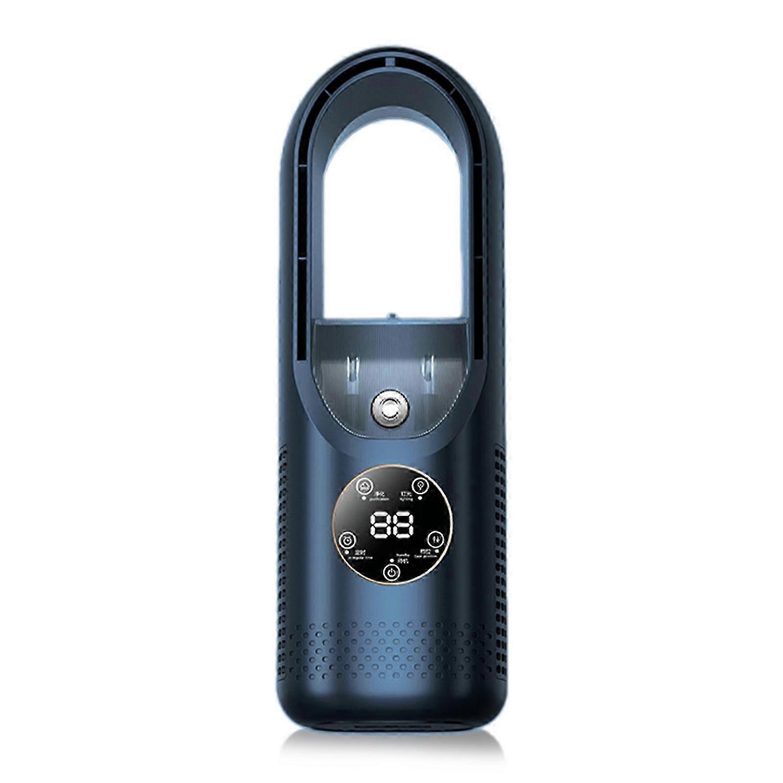 Portable Table Fan Leafless Electric 6 Speed Silent Cooling with Timer WaterCooled Desktop