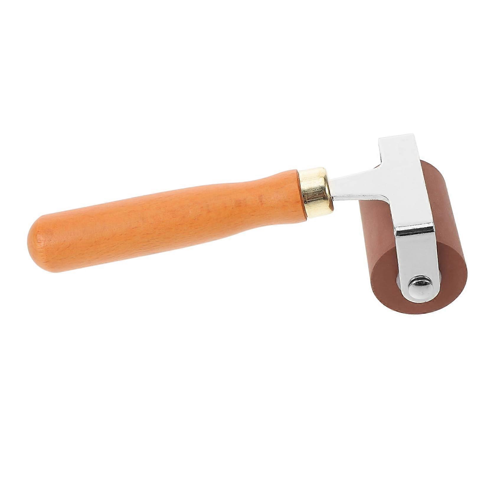Printmaking Roller with Ergonomic Wooden Handle for Stamping Embossing and Craft Projects