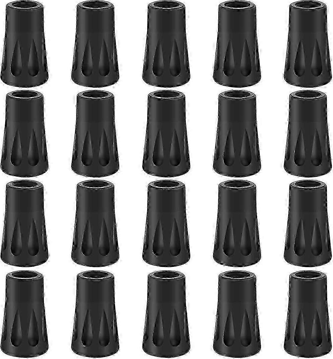Rubber walking pole tips, 20pcs for Nordic poles